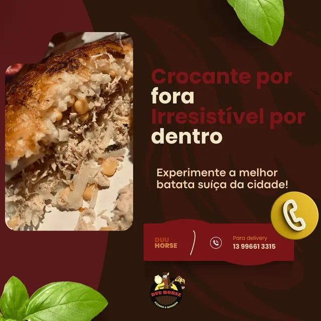 Batata suíça clássica da Duu Horse, dourada e crocante