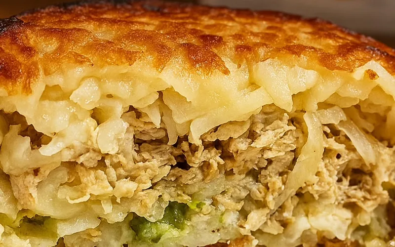 Batata suíça recheada, cremosa por dentro e crocante por fora